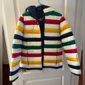 Hudson’s Bay Striped Puffer Winter Jacket Size S